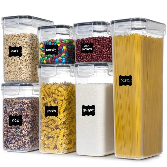 Airtight Food Storage Containers Set,  Bpa-Free 7Pcs Plastic Kitchen and Pantry